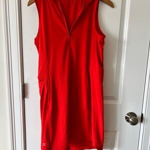 Title Nine Boom Red Sleeveless Hooded Dress